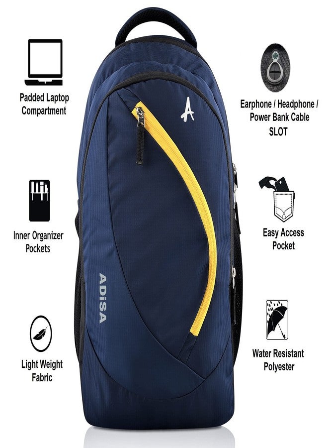 ADISA 31 Ltrs Casual Backpack School College Bag Pack (BP046-NAV_Navy Blue) - Image 2
